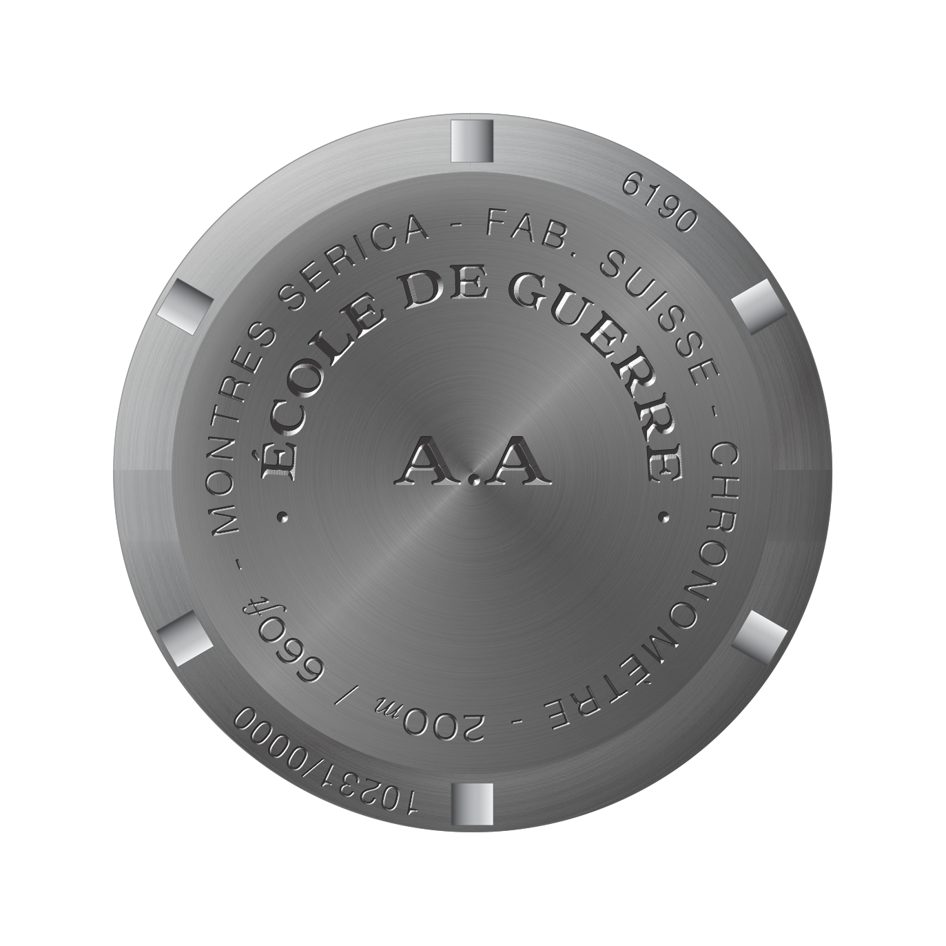 Exemple de gravure - Initiales, sans numéro de promotion